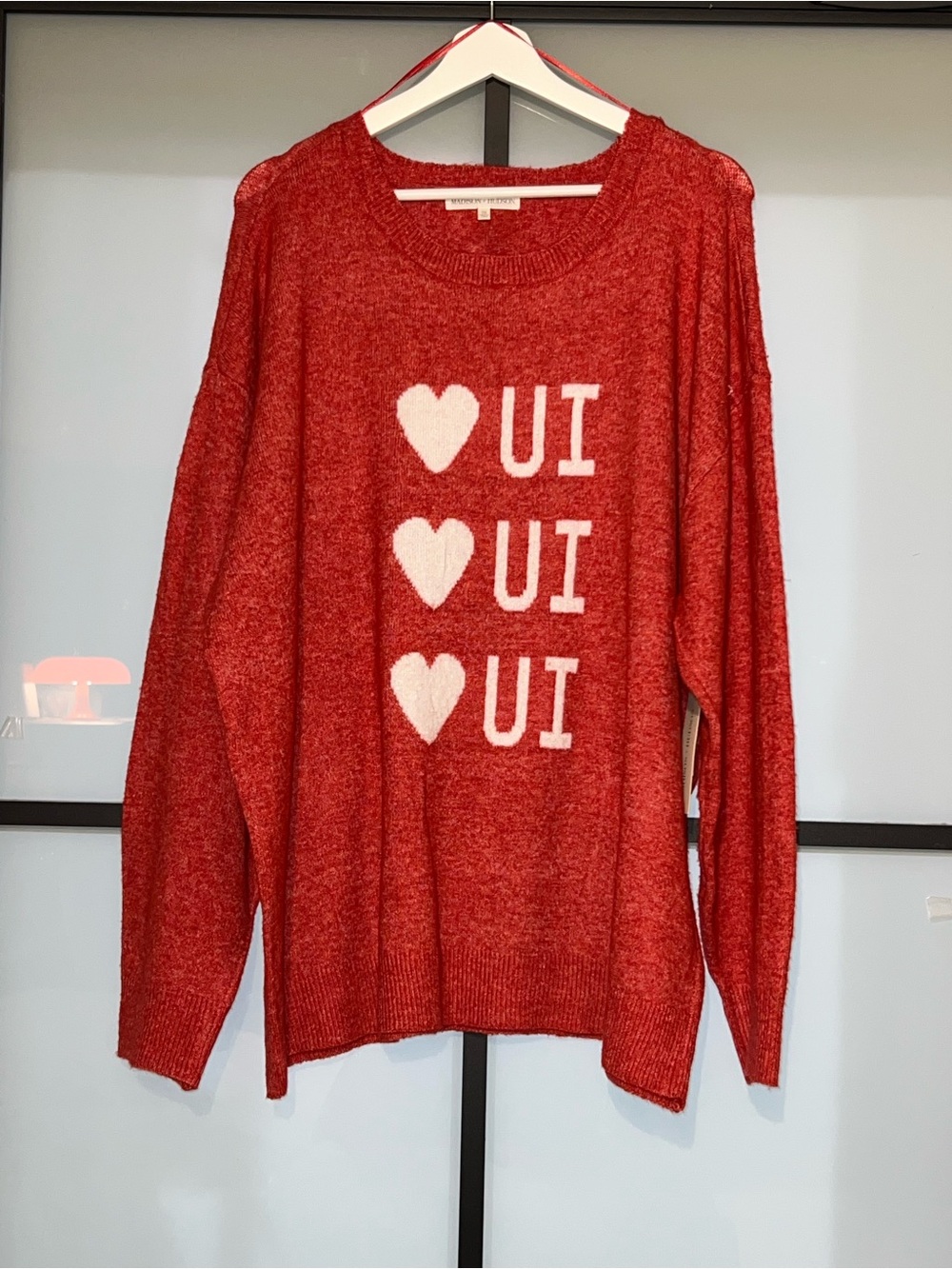 Red Heart Graphic Crewneck Sweater
